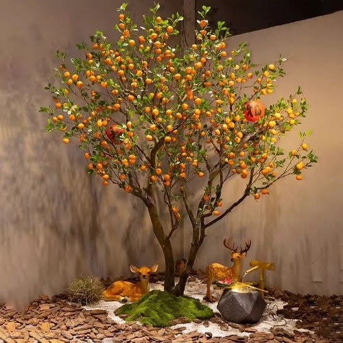 fake orange artificial tree